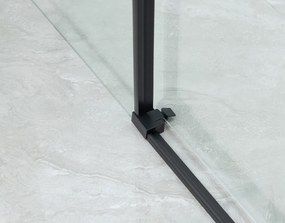 Saniclear Slide black schuif douchedeur 140x200cm zwart mat