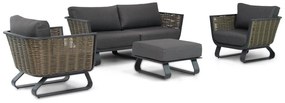 Stoel en Bank Loungeset Aluminium/wicker Grijs 4 personen Santika Furniture Santika Tika