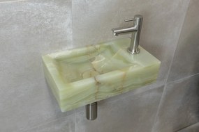 Saniclear Green Onyx fonteinset met rechte kraan in RVS