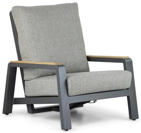 Stoel en Bank Loungeset 5 personen Aluminium/teak Grijs  Osmen Manly