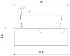 Sanigoods Aven badmeubel met handdoekuitsparing 60cm walnoot