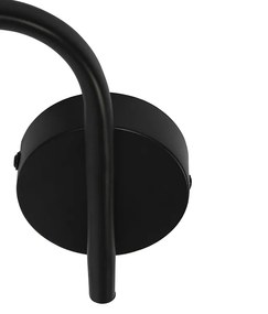 Plafondlamp zwart 44,5 cm met smoke glas 3-lichts - Vidro