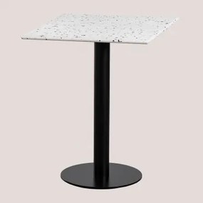 Vierkante Bartafel 60x60 Cm In Terrazzo Dolce Ivoorkleurig Terrazzo - Zwart - Sklum