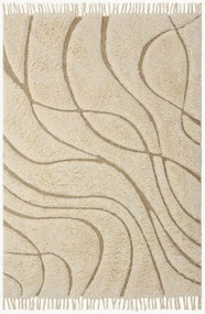 Handgemaakte wollen vloerkleed Kota met hoog-laag structuur