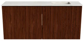 Mondiaz Joya DLux 90cm toiletmeubel ruby met wastafel faye rechts 1 kraangat ostra