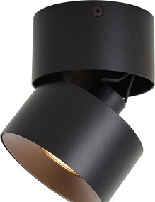 Moderne opbouwspot zwart met brons GU10 50mm kantelbaar - Echo