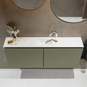 Mondiaz Ture 120cm toiletmeubel army met wastafel talc midden 1 kraangat