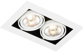 Moderne inbouwspot wit 2-lichts verstelbaar - Oneon 70