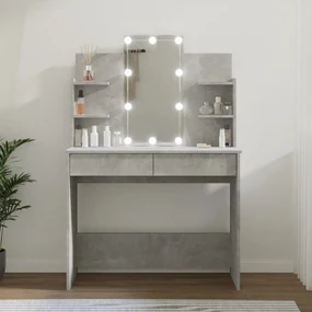 vidaXL Kaptafel met LED-verlichting 96x40x142 cm betongrijs
