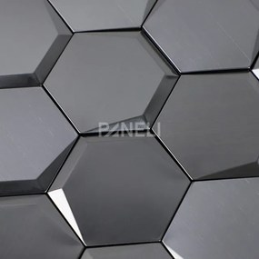 Zelfklevende 3D Tegel Cubi Metal - 26 cm x 30 cm x 0.60 cm | 0.5 kg | Paneli zelfklevende steenstrips