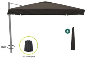Parasol Shadowline Miami | Inclusief hoes | Vierkant | 300x300cm | Met draaihendel | Zwart | Kees Smit Tuinmeubelen