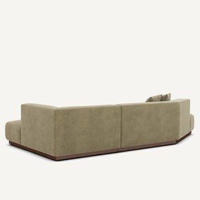 Open rechte hoekbank in linnen fluweel, JACOPO