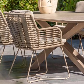 4 Seasons Fabrice tuinset 7-delig - Prado tuintafel 240x105 cm - ceramic sabbia latte