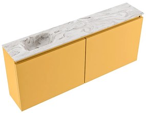 Mondiaz Ture DLux toiletmeubel 120cm ocher met wastafel glace links zonder kraangat