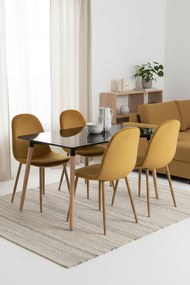 Set 4 Teok Fluwelen Stoelen