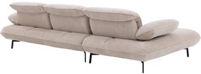 Goossens Excellent Bank Leandro wit, stof, 2,5-zits, modern design met chaise longue links