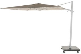 4 Seasons Outdoor Siesta PREMIUM 300 x 300 cm parasol zand doek met wit frame Parasol   houtkleur weerbestendig