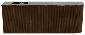 Mondiaz Joya DLux 110cm toiletmeubel ronding rechts walnut met wastafel faye links zonder kraangat lava