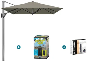 Platinum Voyager zweefparasol T1 3x2 m. - Taupe met ingraafvoet en hoes
