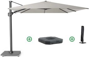 Platinum Challenger zweefparasol 3x3m T2 wit frame (incl. voet + hoes) manhattan