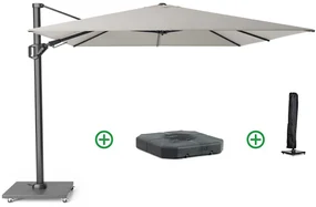 Platinum Challenger zweefparasol 3x3m T2 wit frame (incl. voet + hoes) manhattan