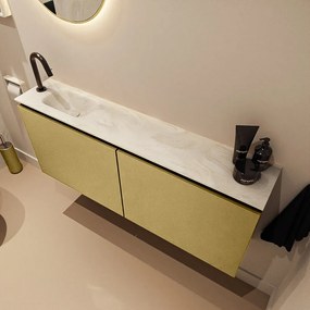 Mondiaz Ture DLux toiletmeubel 120cm oro met wastafel ostra links met kraangat