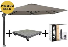 Beaufort premium zweefparasol 320x320 cm Havana met parasolvoet 120kg en hoes