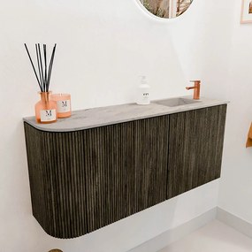 Mondiaz Joya DLux 90cm toiletmeubel ronding links shadow met wastafel faye rechts 1 kraangat glace