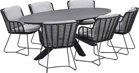 Garden Impressions Fabrice tuinset 7-delig - Scot tuintafel Napoli grey 230x115 cm
