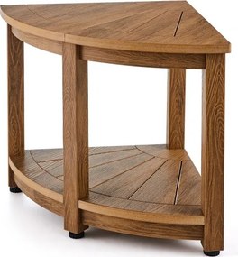 VEVOR Hoekdouchebank, 47 cm hoog, polystyreen met houtnerf, draagvermogen 159 kg, badkamerdouchekruk met opbergruimte, douchekruk voor binnen- en buitendouche, voor badkamer, woonkamer