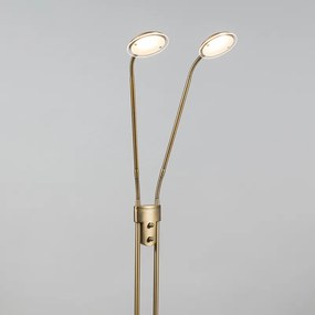 Moderne vloerlamp met dimmer brons met leeslamp met dimmer incl. LED - Eva Modern Binnenverlichting Lamp