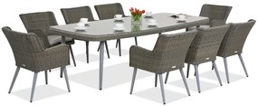 Exclusieve dining tuinset met grote tafel Córdoba voor 8 personen Garden Point grijs