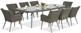 Exclusieve dining tuinset met grote tafel Córdoba voor 8 personen Garden Point grijs