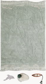 Wasbaar katoenen kindervloerkleed Waves, 4-delig