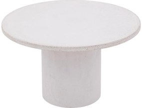 Goossens Salontafel Stone rond, beton wit, urban industrieel, 70 x 40 x 70 cm
