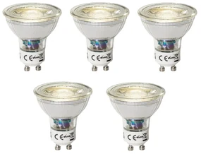 Set van 5 GU10 dimbare LED lamp 3W 200 lm 4000K