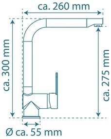 Schutte RIO ééngreepsmengkraan keuken chroom/zwart