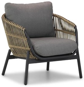 Stoel en Bank Loungeset Wicker Taupe 5 personen Coco Nathan/Ralph