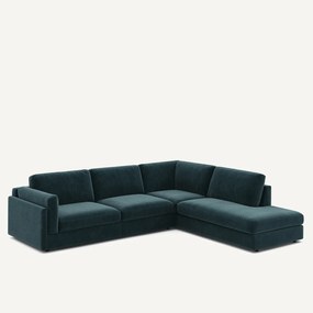 Omvormbare hoekbank, chenille fluweel, CÉSAR