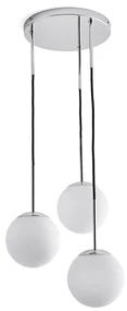 Hanglamp in metaal en opaline, Theide