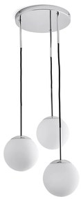 Tros hanglamp in metaal en opaline, Theide