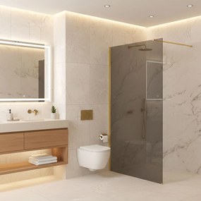 Walk-in douchewand Rea Flexi Grey / Gold 140