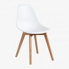 Set Van 2 Eetkamerstoelen In Polypropyleen En Beukenhout Scand Nordic Wit - Sklum