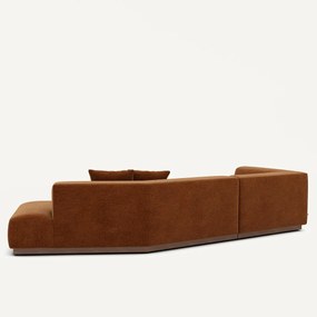 Open hoekbank in chenille fluweel, Jacopo