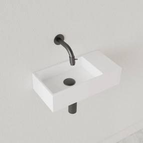 Sanigoods Nano fontein rechts wit glans zonder kraangat 36x18cm