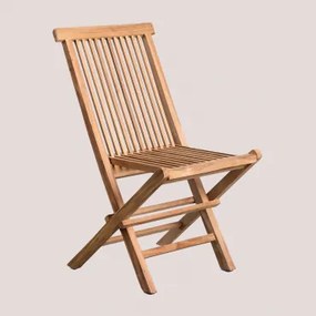 Set Van 2 Opvouwbare Tuinstoelen In Teakhout Pira Teakhout - Sklum