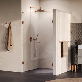 Brauer Void Carving profielloze nisdeur 120cm met draaideur 60cm aan muur koper geborsteld PVD