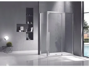 Saniclass Neptune douchecabine 130x90cm met schuifdeur 8mm veiligheidsglas met anti kalk zilver gepolijst sw491383/sw491394