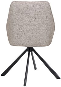 YUNI Beige Latte (stof Monza 60) - MODERNE GESTOFFEERDE DRAAISTOEL VOOR WOONKAMER/EETKAMER/LOFT KANTOOR