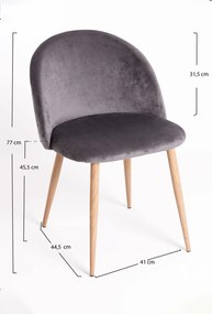 Set 4 Vint Fluwelen Stoelen